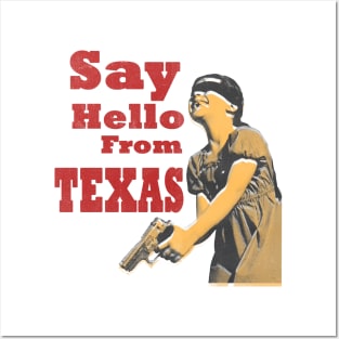 say hello from texas vintage art Posters and Art